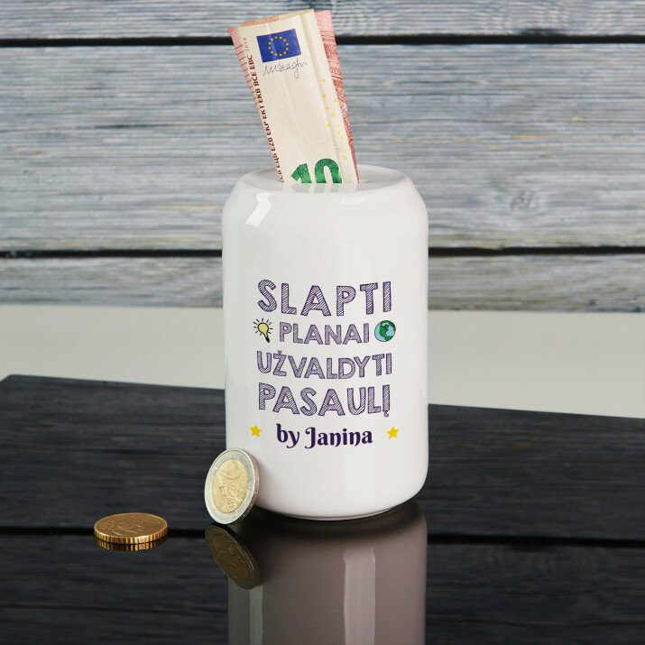 Slapti planai užvaldyti pasaulį - Personalizuota taupyklė