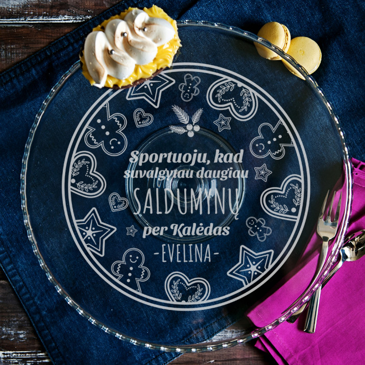 Saldumynai per kalėdas - Stiklinis padėklas