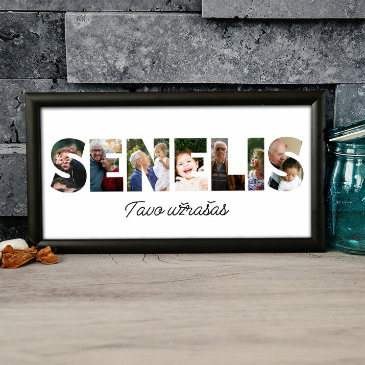žodis senelis - Įrėminta spauda