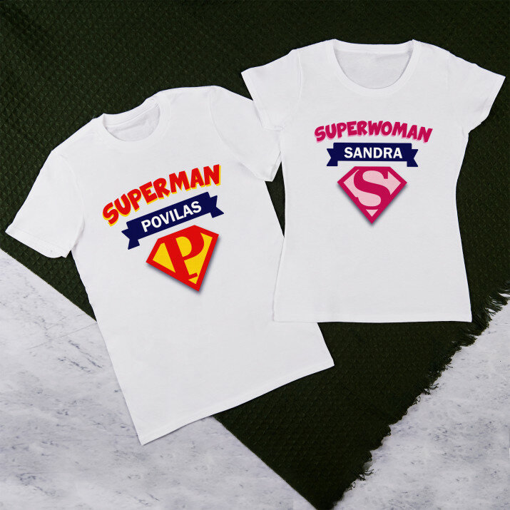 Superman, superwoman - Marškinėlių rinkinys poroms