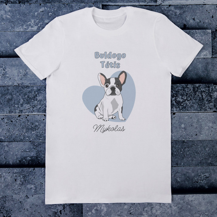 Buldogo tėtis - Vyriški marškinėliai su raštu