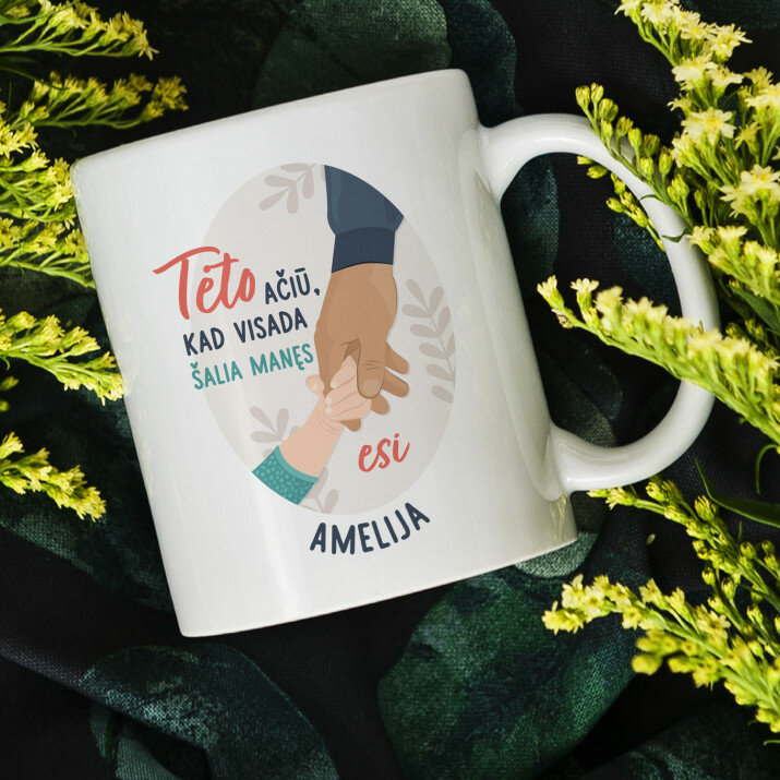 Tėti, ačiū, kad esi - Personalizuotas puodelis