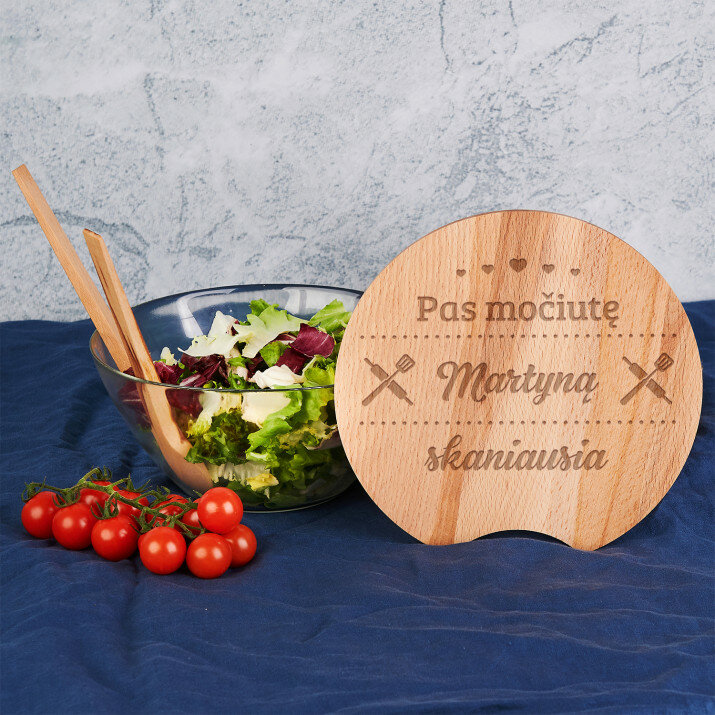 Pas močiutę skaniausia - Stiklinė salotinė su įrankiais