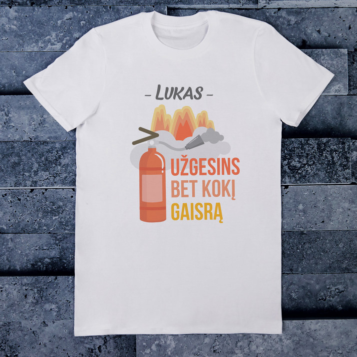 Užgesins bet kokį gaisrą - Vyriški marškinėliai su raštu
