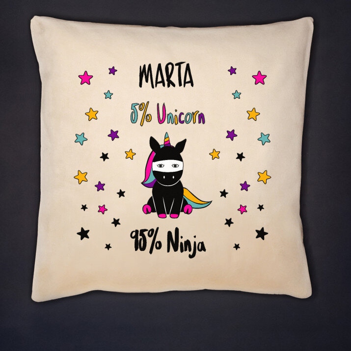 Unicorn ninja - Dekoratyvinė pagalvė