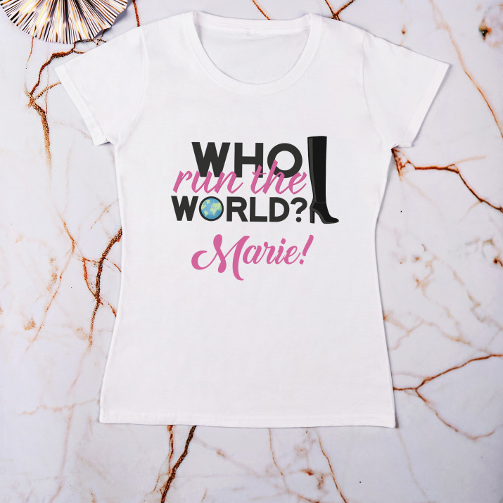 Who run the world - Moteriški marškinėliai su spauda