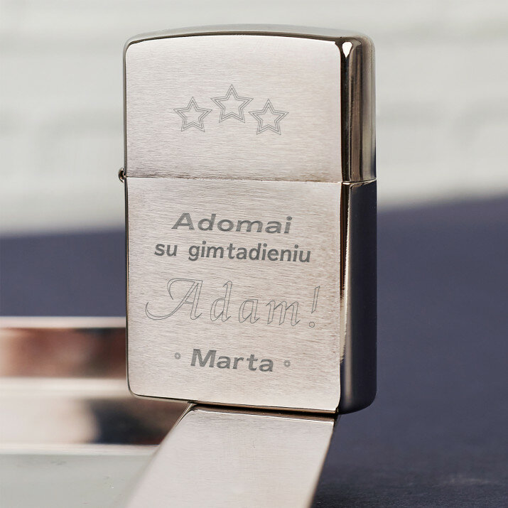 Su Gimtadieniu - Graviruotas Zippo Žiebtuvėlis 