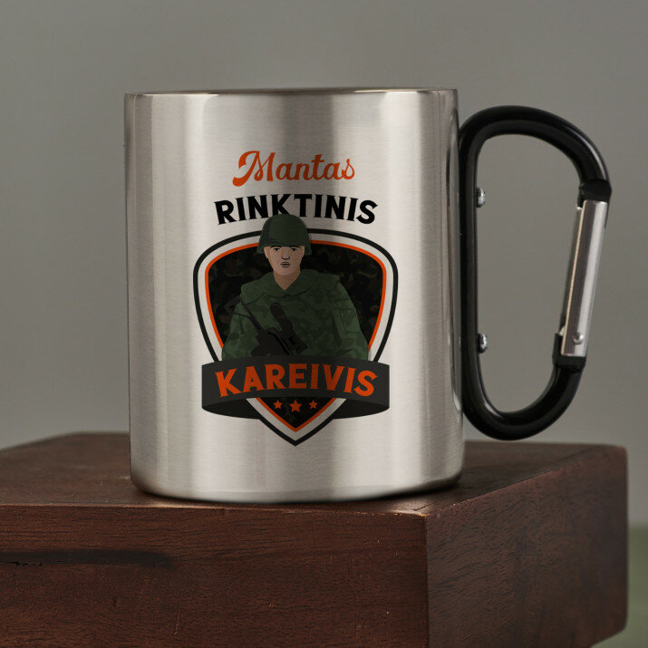 Rinktinis kareivis - Metalinis puodelis su karabinu