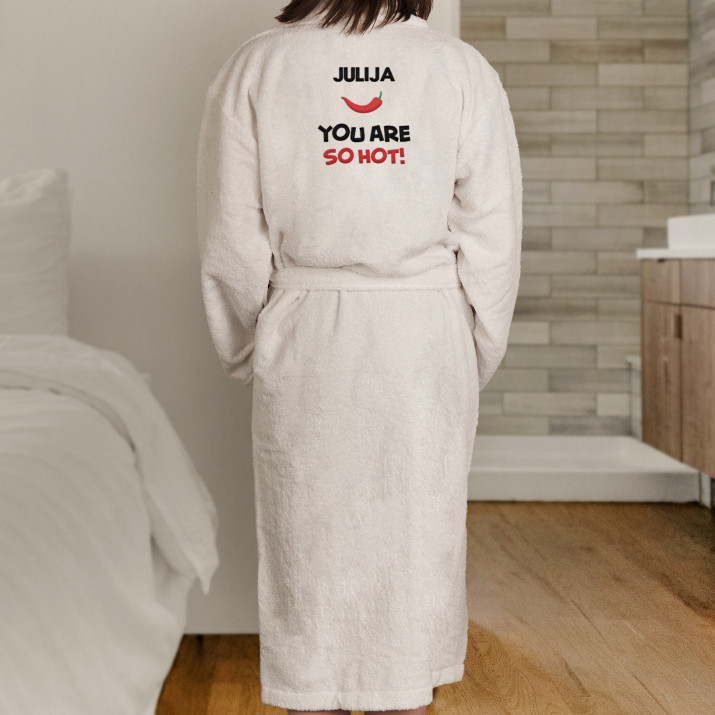 You are so hot - Moteriškas baltas chalatas