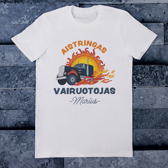 Aistringas vairuotojas - Vyriški marškinėliai su raštu