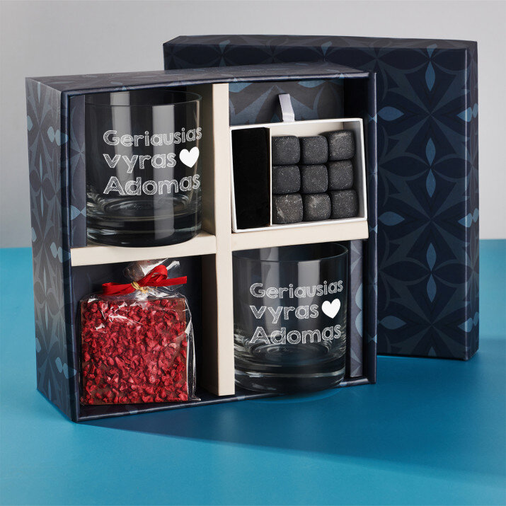 Dovanų rinkinys su viskio stiklinėmis vyrui 2