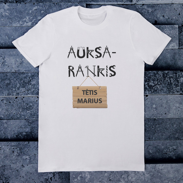 Auksarankis - Vyriški marškinėliai su raštu