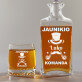 Jaunikio komanda - Graviruotų grafino ir viskio taurių rinkinys