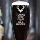 Keep calm and be a hunter - Graviruotas alaus bokalas