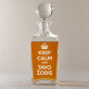 Keep calm - Graviruotas viskio grafinas