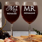 Mr&Mrs - Graviruotas grafinas ir dvi vyno taurės
