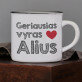 Geriausias vyras - Keramikinis puodelis su juodu apvadu