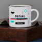Tiktoko beprotis - Keramikinis puodelis su juodu apvadu