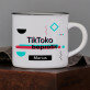 Tiktoko beprotis - Keramikinis puodelis su juodu apvadu